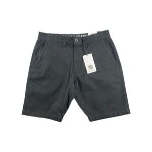 Social Coast Men's Black Flex Twill Shorts Flat Front 30 Inseam 30 Waist